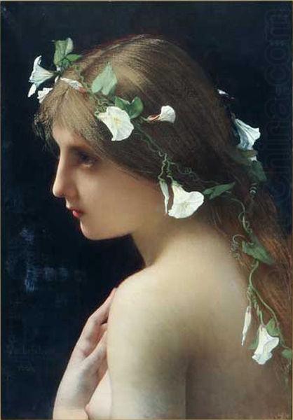 Jules Joseph Lefebvre Nymph with morning glory flowers china oil painting image